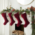 Classic Garnet Red Velvet Handmade Christmas Stocking - 20" - ARCADIA HOME